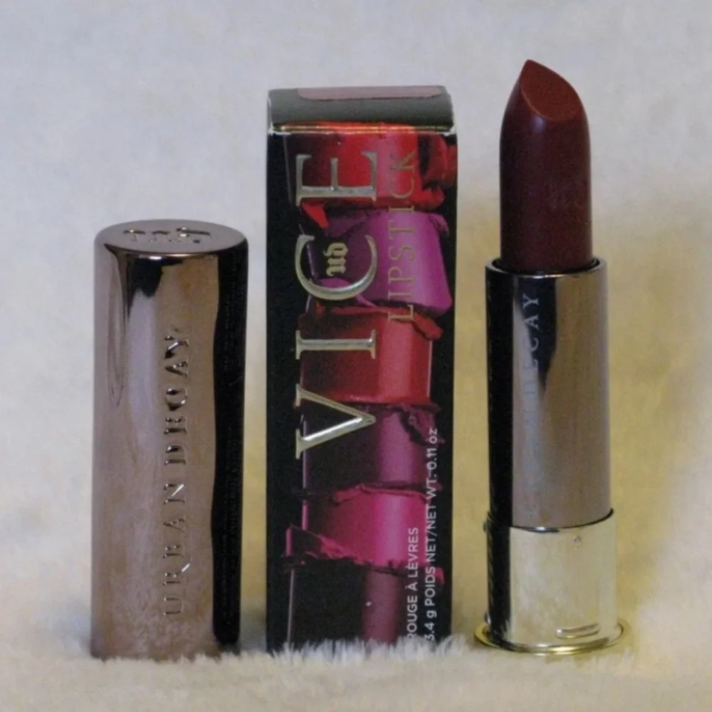 Urban Decay Vice Lipstick 'Gash' Iconic Deep Red Soft Shimmer Cream NIB Rare